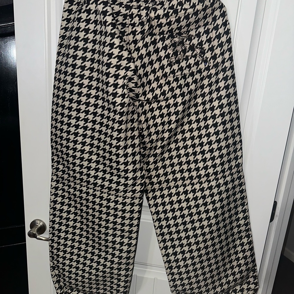 Burberry Black and White Houndstooth Trousers